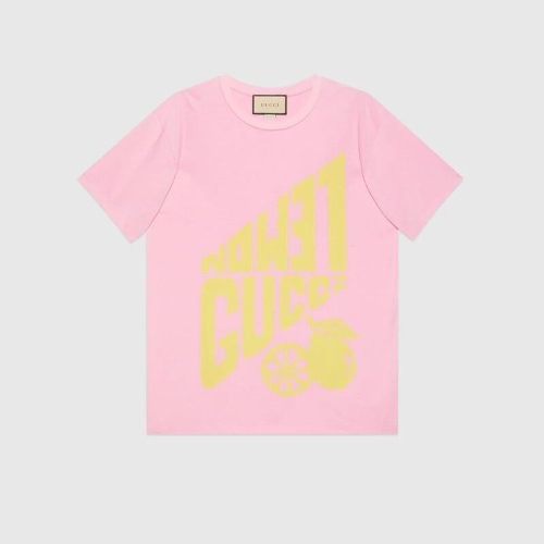 【服装】GUCCI/古驰 女士粉色短袖T恤 615044XJD085673 SJPL2304
